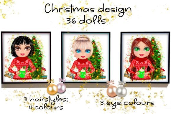 36 Christmas Dolls: Festive Illustrations for Brands