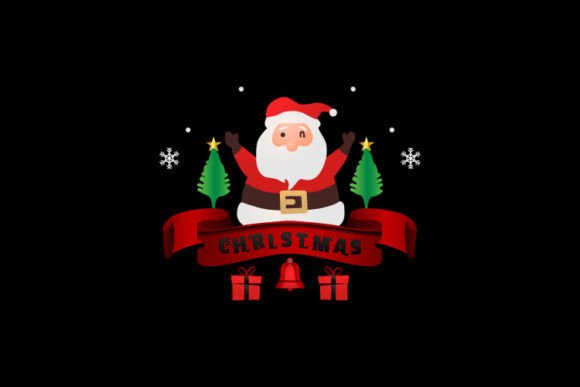 Christmas Lettering Badge Clipart for Illustrations