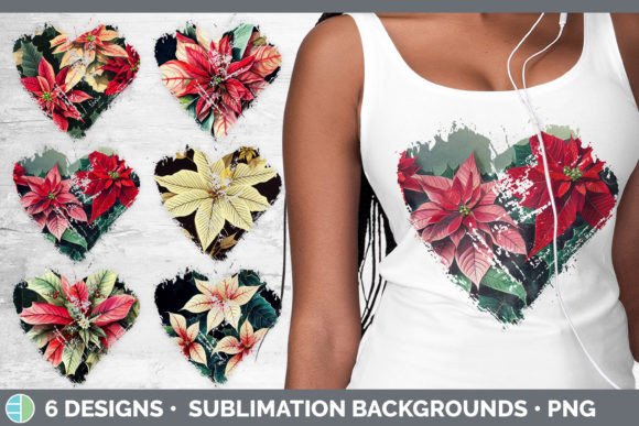 Christmas Poinsettia Heart: Festive Illustrations