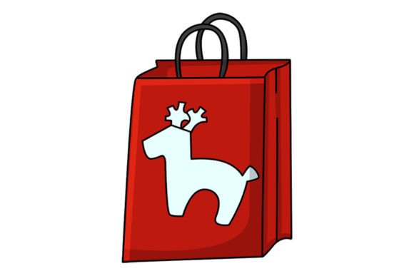 Christmas Shopping Bag Icon Illustration Review