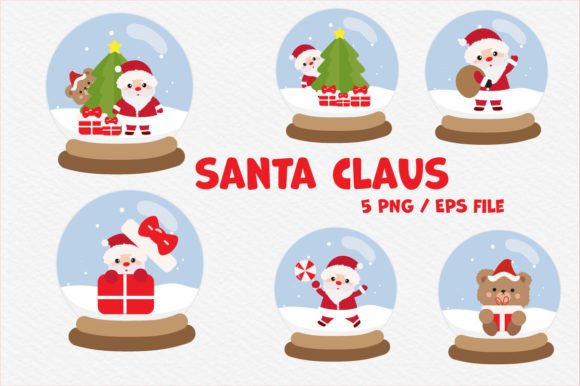 Christmas Snowball Globe Clipart: Premium Illustrations