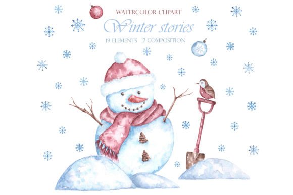 Christmas Snowman Watercolor Clipart: Festive Illustrations