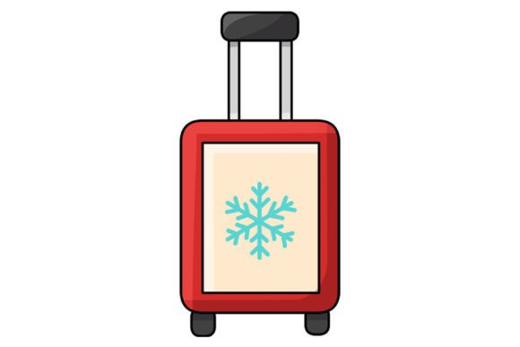 Christmas Suitcase Vector Illustrations for Branding