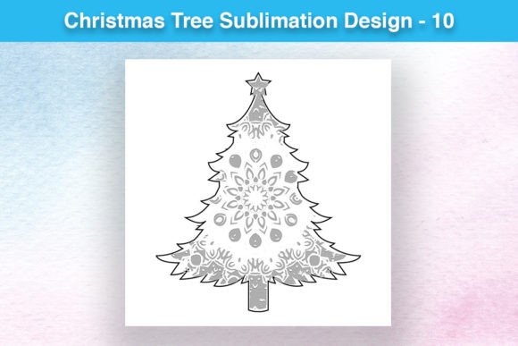 Christmas Tree Sublimation Design 10: Festive Illustrations