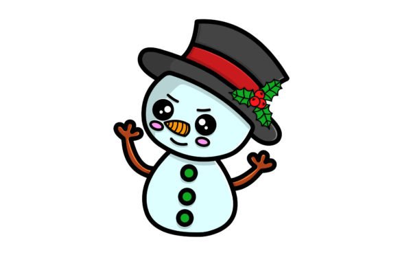 Cute Snowman Christmas Character Vector: Fresh Illustrations