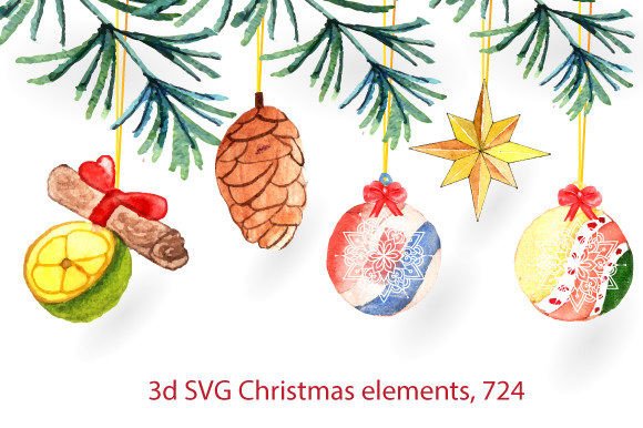 Decorative Christmas Elements SVG: Festive Illustrations