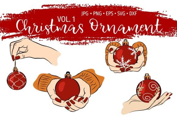 Holding Christmas Ornaments Bundle Vol.1: Premium Illustrations