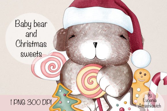 Little Bear Christmas Sweet Sublimation: Festive Illustrations