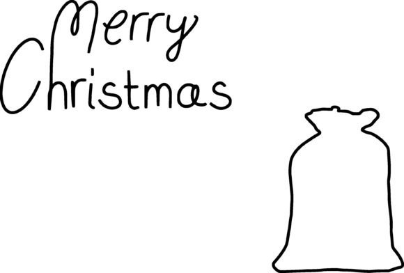 Merry Christmas Bag Outline Banner: Festive Illustrations