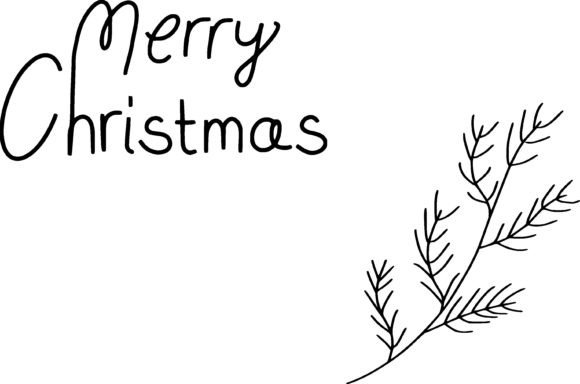 Merry Christmas Fir Branch Banner: Festive Illustrations