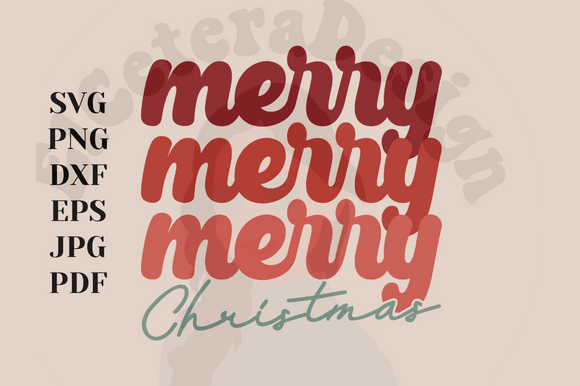 Merry Christmas Retro Design: Vintage Illustrations