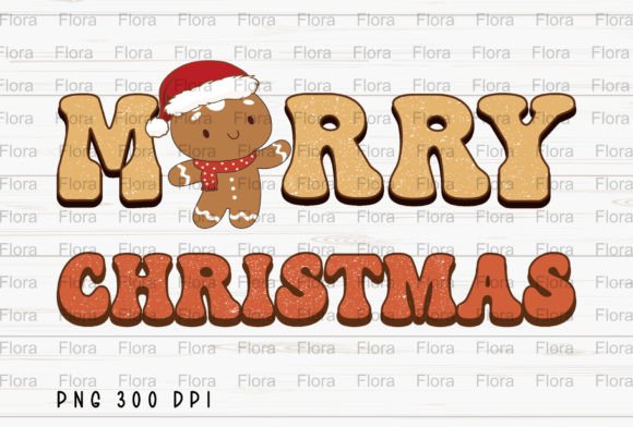 Retro Merry Christmas Gingerbread PNG: Sweet Illustrations