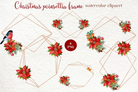 Review: Christmas Frame Poinsettia Clipart for Holiday Embroidery