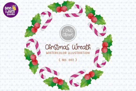 Review: Christmas Wreath Watercolor PNG-007 Illustrations