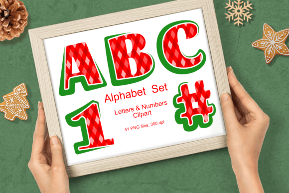 Review: Green Red Argyle Christmas Alphabet Set