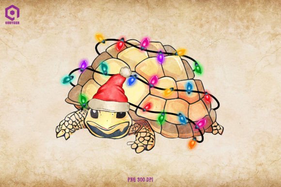 Turtle Christmas Tree Lights: Festive Illustrations