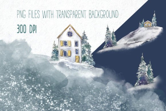 Watercolor Winter House: Cozy Illustrations